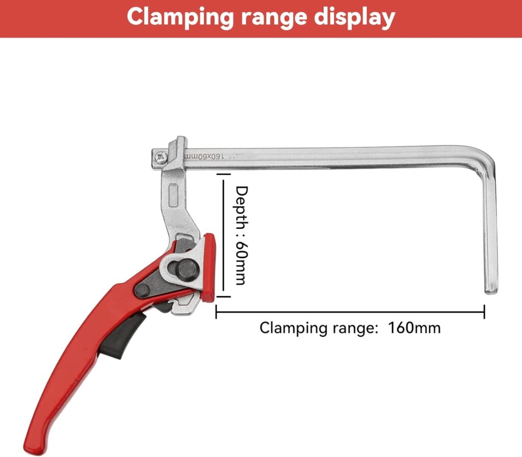 Upgrade Ratcheting Table Clamp ， Quick Track Saw Clamp ，Ratchet Guide F Clamp，MFT Clamp for MFT Table and Guide Rail System Woodworking Clamp