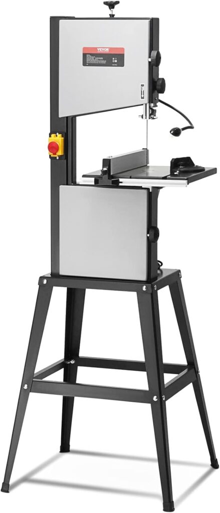 VEVOR Band Saw with Stand, 10-Inch, 560  1100 RPM Two-Speed Benchtop Bandsaw, 370W 1/2HP Motor with Metal Stand Optimized Work Light Workbench Fence and Miter Gauge, for Woodworking Aluminum Plastic